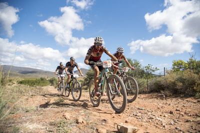 Nico Bell and Matt Beers of NAD MTB during the ABSA Cape Epic