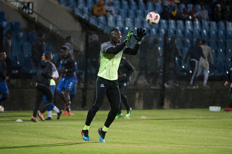 Richard Ofori of Maritzburg United, warming up before the game.
Match between Maritzburg United and Bloemfontein Celtic at the Harry Gwala Stadium on the 5th of April 2019 © Image: BOOGS Photography / Andrew Mc Fadden