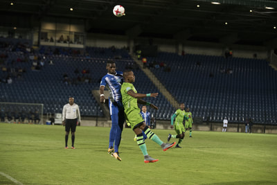 The match was heavily contested throughout the duration of the game. (Maritzburg United vs Platinum Stars Telkom Knockout) - © BOOGS Photography / Andrew Mc Fadden