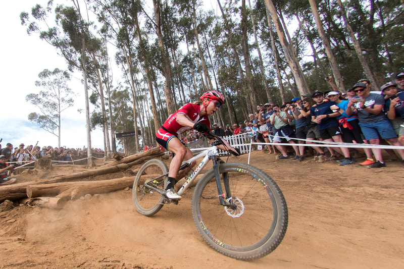 Annika Langvad During the 2018 UCI MTB World Cup held in Stellenbosch, South Africa. Image: BOOGS Photography / Andrew Mc Fadden