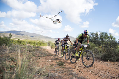 Manuel Fumic and Henrique Avancini of Cannondale Factory Racing during the ABSA Cape Epic