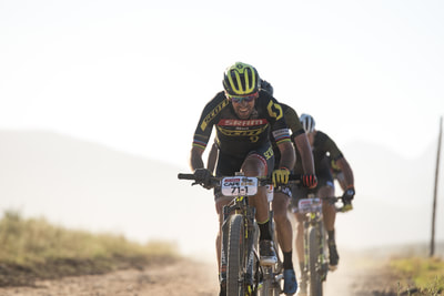 Thomas Frischknecht and Urs Gerig of SCOTT-SRAM old dudes during the ABSA Cape Epic