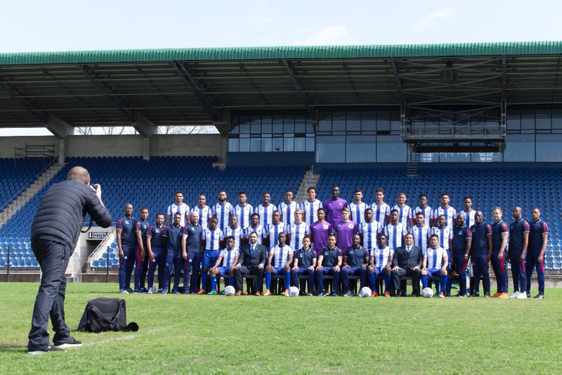 Photographing the Maritzburg United team and technical staff. Image: Dani Jensen