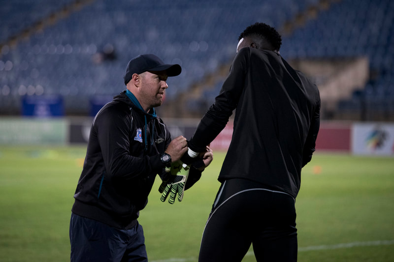 Burger Van Der Merwe and Richard Ofori During an entertaining encounter between Maritzburg United and Bloemfontein Celtic that took place at the Harry Gwala Stadium in Pietermaritzburg on the 8th of November 2019. Image: BOOGS Photography / Andrew Mc Fadden