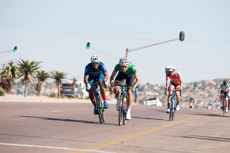 Nolan Hoffman and Jason Oosthuizen on stage 2 of the Tour de Limpopo 2019. Image: © BOOGS Photography / Andrew Mc Fadden