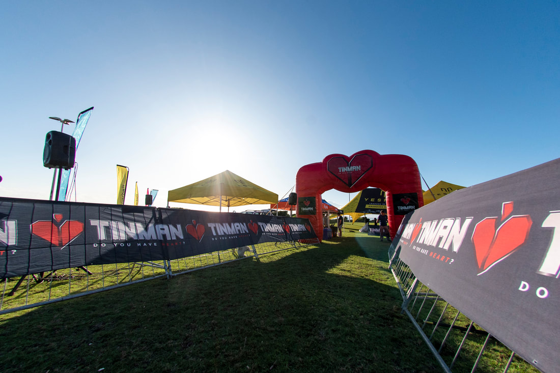 The finish line at the final KZN Tinman Triathlon of 2022. Image: Andrew Mc Fadden / BOOGS Photography